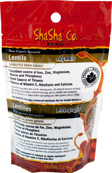 Shasha Bio-Bud sprouted Lentils